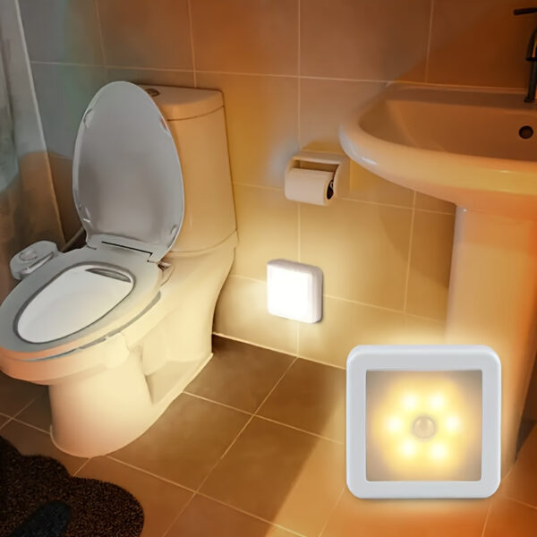LED Motion Sensor Night Light, Intelligent PIR for Bathroom, Bedside, Corridor, Aisle, Toilet, Staircase, Cabinet Lighting - Smart, Battery-Powered, <36V LED Lights, Bathroom Night Light - Image 6