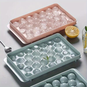 1pc BPA-Free Silicone Ice Cube Tray - Flexible Round Ice Ball Mold for Freezer, Cocktails & Chocolate - Food-Safe Sphere Maker with Non-Stick Silicone Bottom for Home Kitchen Use, Cocktail Making | Stackable Ice Tray | Easy Release Ice Sphere