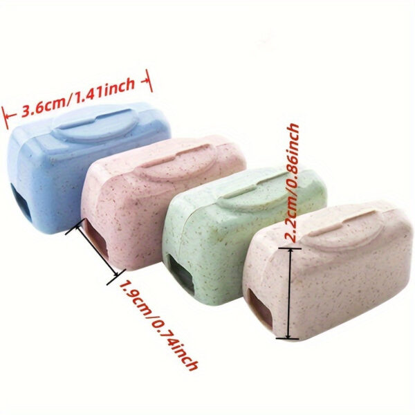 4-Pack Portable Toothbrush Head Covers, Plastic Travel Toothbrush Protector Caps, Outdoor Camping Bathroom Organizer Cases - Image 5