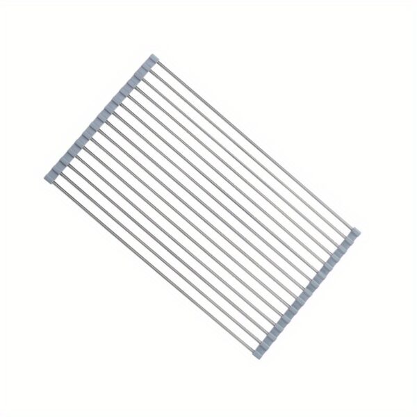 1pc Deluxe Roll-Up Stainless Steel Dish Drying Rack - Space-Saving, Multifunctional, Over-The-Sink Design, Portable, Rollable, Anti-Rust, Easy to Clean, Kitchen Sink Organizer, Tool, and Mat - Perfect for Small Kitchens, Dish Drying Rack|Modern Kitchen Ac - Image 7