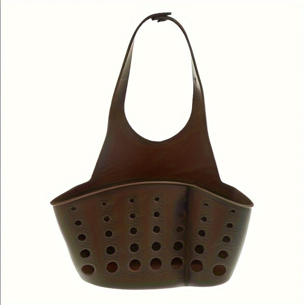 1pc-Solid Color Simple Silicone Sink Openwork Cutlery Rag Brush PVC Drain Storage Basket, Button Removable - Image 10