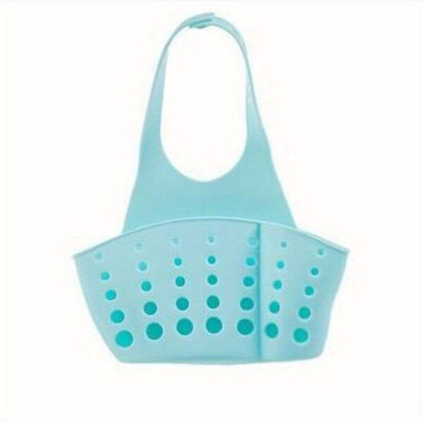 1pc-Solid Color Simple Silicone Sink Openwork Cutlery Rag Brush PVC Drain Storage Basket, Button Removable - Image 14