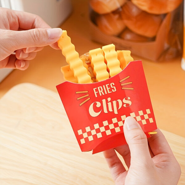 12pcs Potato Chip-Shaped Seal Clips and Snack Storage Box Set - Perfect for French Fries, Kitchen Freshness Preservation, and Refrigerator Organization - Image 9