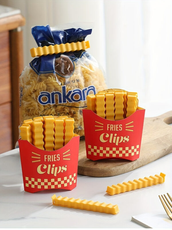 12pcs Potato Chip-Shaped Seal Clips and Snack Storage Box Set - Perfect for French Fries, Kitchen Freshness Preservation, and Refrigerator Organization - Image 12
