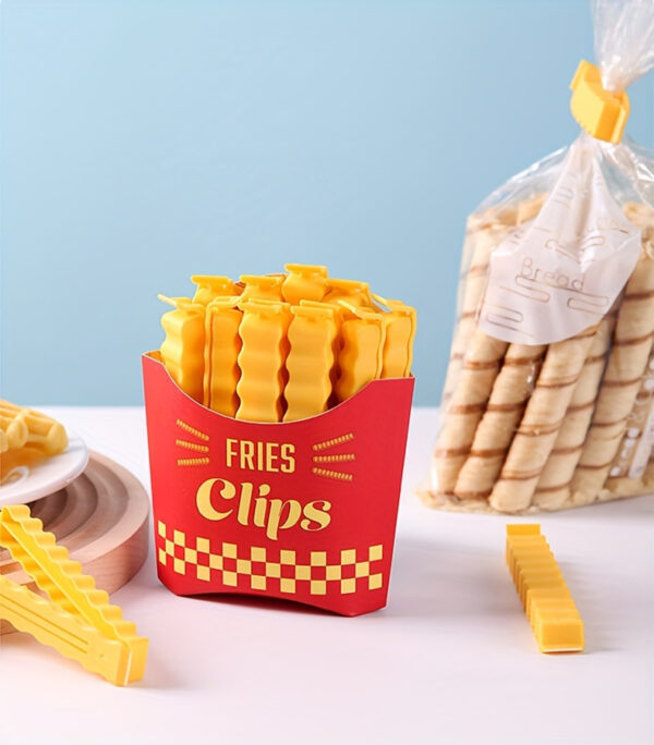 12pcs Potato Chip-Shaped Seal Clips and Snack Storage Box Set - Perfect for French Fries, Kitchen Freshness Preservation, and Refrigerator Organization - Image 13