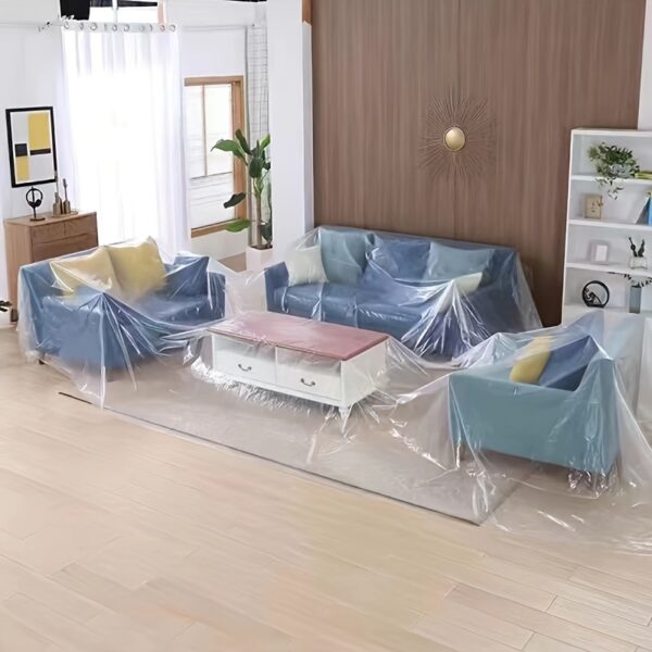 Large Durable Transparent Plastic Drop Cloth - Sofa, Storage, Outdoor Furniture, Garden, Home Renovation Dust Cover - Image 5