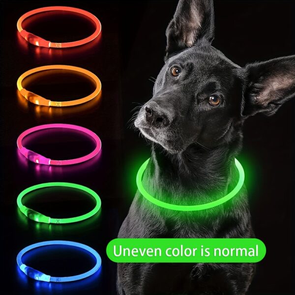 [USB Rechargeable LED Dog Collar] Pet Dog LED Light Collar Whole Luminous At Night Anti-loss USB Rechargeable Dog Collar - Image 7