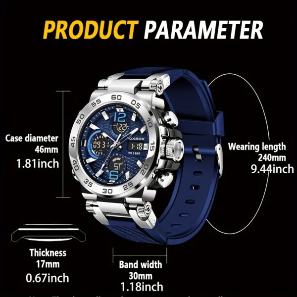 Men'S Dual Display Digital Military Quartz Watch Featuring an Alarm Clock, Chronograph, And Multifunctional Luminous Capabilities, Ideal for Students And Outdoor Activities Like Hiking Or Schooling. - Image 10