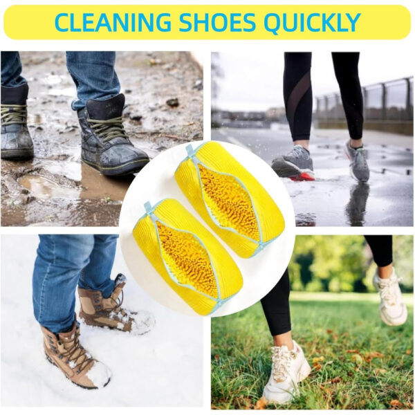 Yellow Shoe Washing Machine Bag for Washer & Dryer - Durable Polyester Laundry Bag with Zipper Closure, Soft Chenille Lining & Fluffy Padding to Protect Sneakers, Tennis Shoes, Casual Footwear, Laundry Bags - Image 7