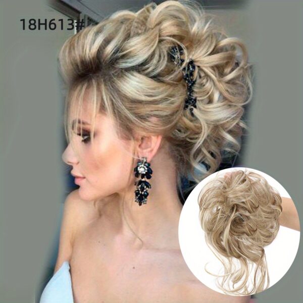 Add Volume and Style with Synthetic Messy Curly Hair Bun Chignon Scrunchy Hair Band! Hair Accessories Halloween Christmas - Image 27