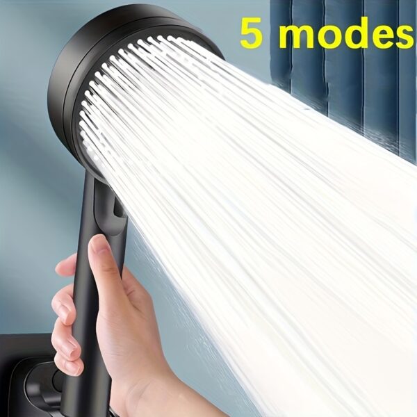1pc 5-Mode Multifunctional High-Pressure, Shower Head, Bathroom Accessories, Wall Mounted Shower Head, Single Head - Image 2