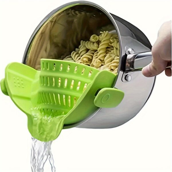 1pc Adjustable Clip-On Strainer for Pots and Pans, Plastic Pasta Strainer, Food Strainer for Meat Vegetables Fruit, Kitchen Colander Accessory - Image 7