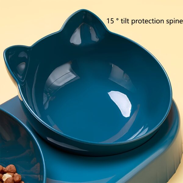 3-in-1 Tilted Pet Bowls Set with Gravity Water Feeder - Adjustable Ear Design for Neck Protection, Easy Cleaning, and Reduced Spills - Perfect for Cats and Small Dogs - Image 17