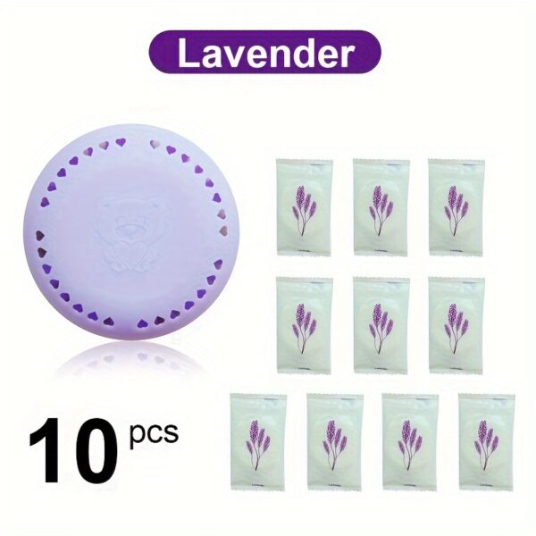 Long-Lasting Cherry Blossom & Lavender Scented 10pcs Air Freshener Tablets - Compressed Solid Deodorizer for Home, Car, Bathroom, Closet & Wardrobe with Extra Shell - Image 5