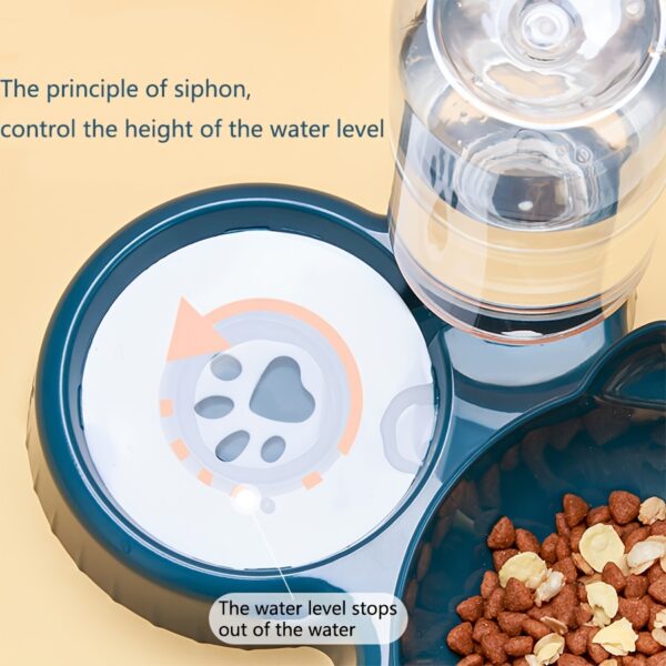 3-in-1 Tilted Pet Bowls Set with Gravity Water Feeder - Adjustable Ear Design for Neck Protection, Easy Cleaning, and Reduced Spills - Perfect for Cats and Small Dogs - Image 5