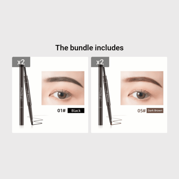 Waterproof 5 Colors Natural Makeup Double Heads Automatic Eyebrow Pencil Waterproof Long-lasting Easy Ware Eyebrow Pen With Eyebrow Brush - Image 17