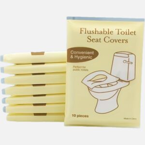 80Pcs/10Pcs Toilet Seat Covers Paper, Flushable Paper Toilet Seat Covers For Adults Potty Training, 100% Biodegradable, Travel Accessories For Public Restrooms, Airplane, Camping