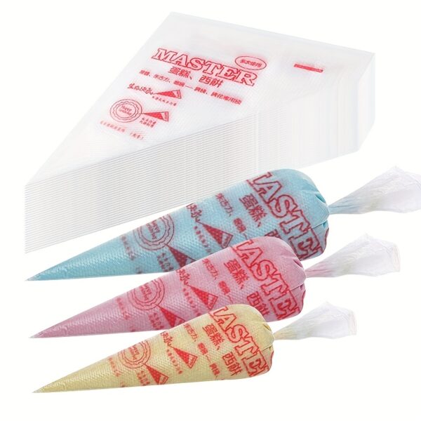 [Durable Piping Bags] 50/100pcs Thick Disposable Piping Bags | Durable, Transparent, Suitable for Baking, Icing, DIY, Cake Decoration, Cookies, And Cream - Essential Baking Tools, Kitchen Gadgets, Kitchen Supplies, Kitchen Accessories, Cake Decorating Sup