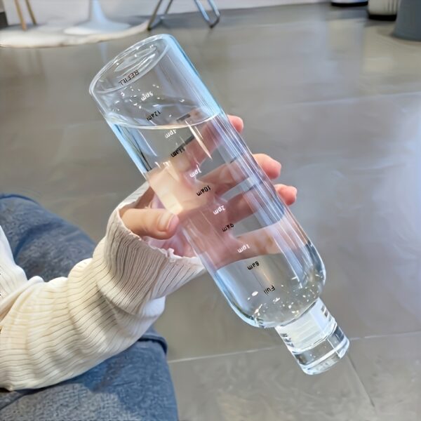 Leak-Proof & Shatterproof Large Capacity Water Bottle with Time Marker, PPSU Scale Cup, Lid & Straw - Perfect for Iced Coffee & Beverages, BPA-Free Plastic - Image 6