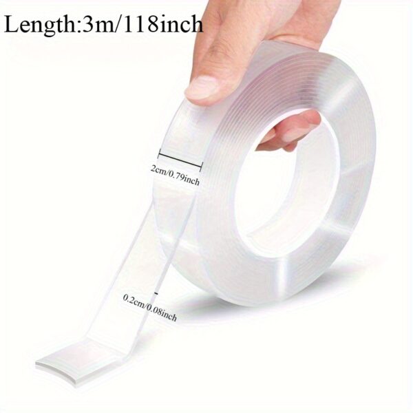 1/2/3/5 Meter Long Transparent Waterproof Tape - Strong Adhesive Reusable Washable Acrylic No-Residue Strips for Kitchen, Bathroom, Home Decor, DIY Crafts & Organization, Craft Supplies | Versatile Adhesive | Residuefree Removal - Image 7