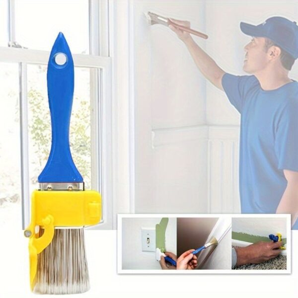 1 Set 2-in-1 Edge Painting Brush with Color Separation Guide, Durable Plastic Handle, Multi-Use DIY Paint Tool for Frame, Wall, Window, and Ceiling Edging, Lightweight, Precise Latex Paint Trimming Separator Tools - Image 11