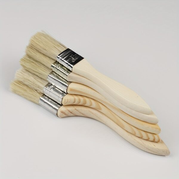 1/2pcs Thickened Wooden Handle Paint Brush, 1 Inch, 1.5 Inch, 2 Inch, 2.5 Inch, 3 Inch, 4 Inch, Wooden Handle Brush, Barbecue Brush, Various Bristles Brush, Paint Brush, Industrial Brush, Paint Brush, Soft Bristles Brush, BBQ Brush, Cleaning Brush - Image 2