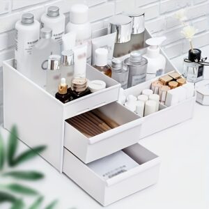 Makeup Organizer for Vanity Large Capacity Desk Storage with Drawers  Holder for Cosmetics, Skincare, Eyeshadow, Lotions, Lipstick, Nail Polish and Jewelry in Bathroom Bedroom Countertop
