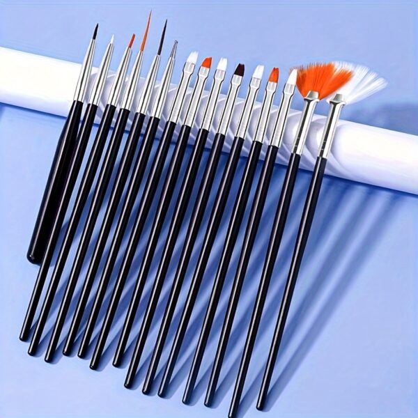 15pcs Fine Detail Paint Brush Set - Versatile Miniature Brushes for Art, Watercolor, Oil Painting, Models, Airplane Kits & Nail Art Supplies - Includes Precision Tips & Flat Brushes, Painting Art Supplies - Image 3