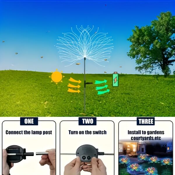8 Lighting Modes Outdoor Solar LED Smart Lights, Solar Festival Viewing Decorative Lights for Garden Pathway and Patio Villa Illumination - Image 25