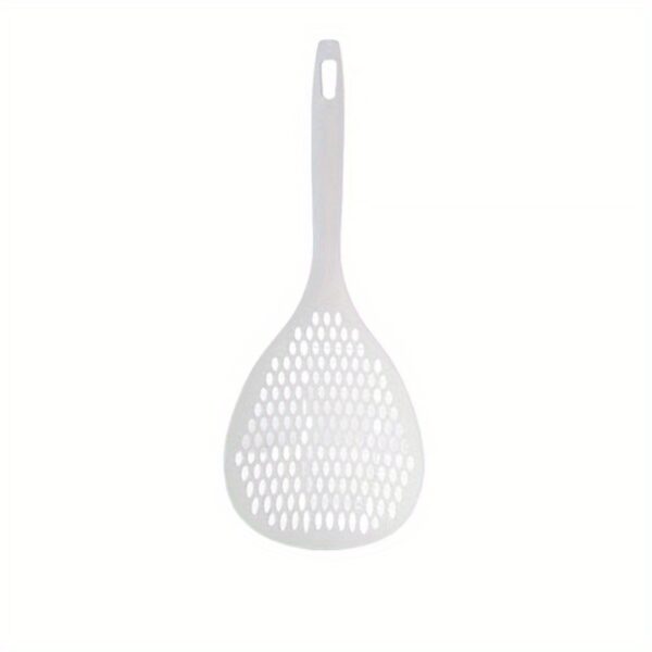 1pc Strainer Scoop Colander, Slotted Pasta Spoon, Plastic Skimmer Spoon With Handle, Food Drain Shovel For Kitchen Cooking, White/ Orange Kitchen Accessories - Image 7