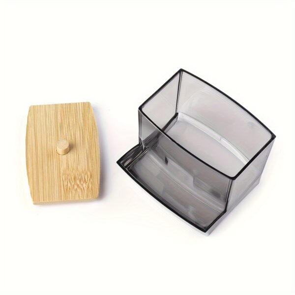 7oz Swab & Pad Holder with Wooden Lid - Qtip Dispenser, Bathroom Organizer Jar for Storage, Swab Pads Holder, Apothecary Jar, Bathroom Containers - Image 5