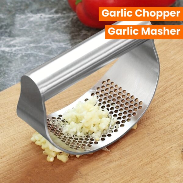 1pc, Garlic Press, Stainless Steel Garlic Press, Rocker Metal Garlic Mincer, Washable Garlic Crusher, Kitchen Garlic Chopper, Garlic Masher, Kitchen Stuff, Kitchen Gadgets Kitchen Accessories - Image 15