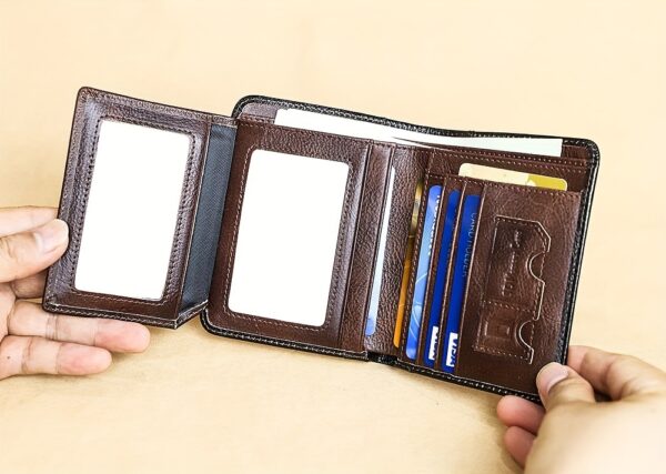 1pc CIEPHIA Vintage Genuine Leather RFID Blocking Wallet for Men - Slim, Multi-Functional ID & Credit Card Holder, Deep Brown with Embossed Logo, Ideal Gift for Valentine's Day - Image 32