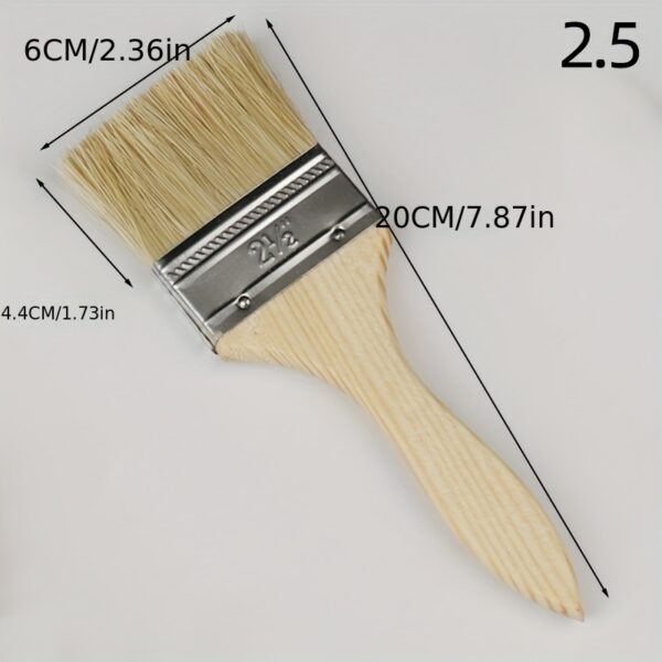 1/2pcs Thickened Wooden Handle Paint Brush, 1 Inch, 1.5 Inch, 2 Inch, 2.5 Inch, 3 Inch, 4 Inch, Wooden Handle Brush, Barbecue Brush, Various Bristles Brush, Paint Brush, Industrial Brush, Paint Brush, Soft Bristles Brush, BBQ Brush, Cleaning Brush - Image 8