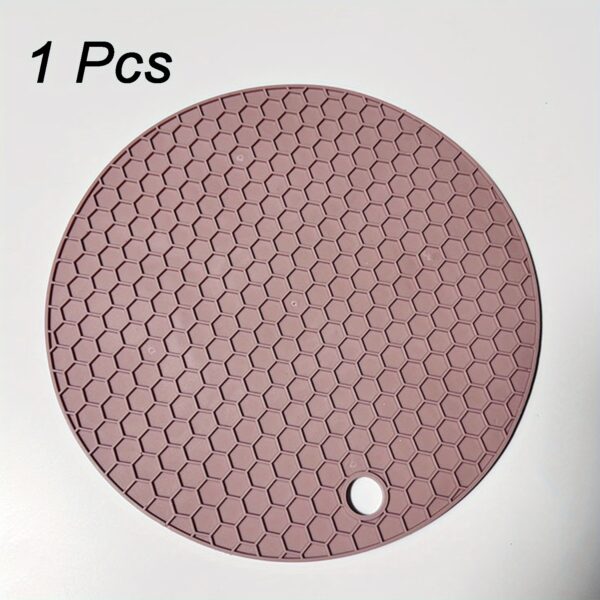 1/4pcs Round Honeycomb Silicone Placemat 17.02 Cm, Heat Insulation Pad, Non-slip Pot Holder, Easy To Clean And High Temperature Resistant Table Mat, Tabletop Protection, Home Kitchen Dining Table Decor - Image 15