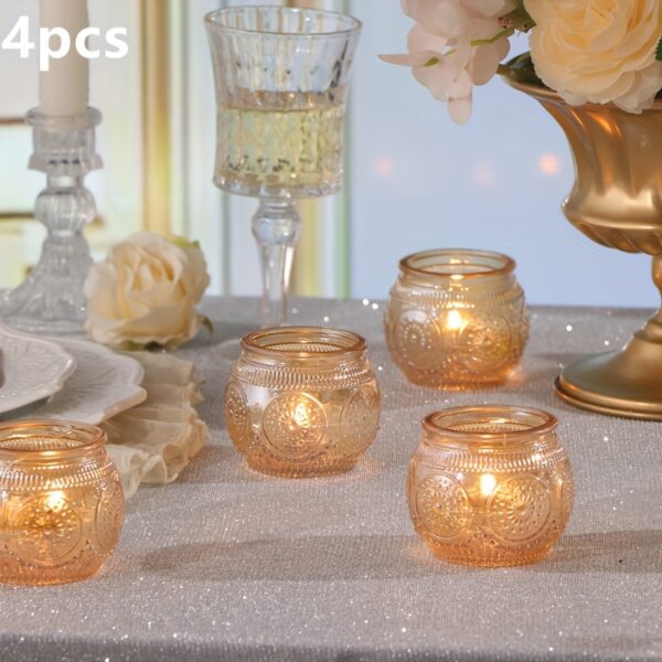 Glass Tea Light Candle Holders, Polished Finish, Flower Theme, Tabletop Mount, Versatile for Wedding, Shower, Party Decoration, Ideal for Christmas, Halloween, Easter, Thanksgiving, Valentine'S Day - Image 13