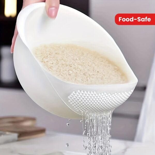 [Food-Safe Basket] 1pc Food-Safe Plastic Multi-Functional Kitchen Washing Basket Basin | Efficient Draining, Rinsing Rice, Vegetables & Fruits - Space-Saving Design for Small Kitchens & Dishwashing - Image 15