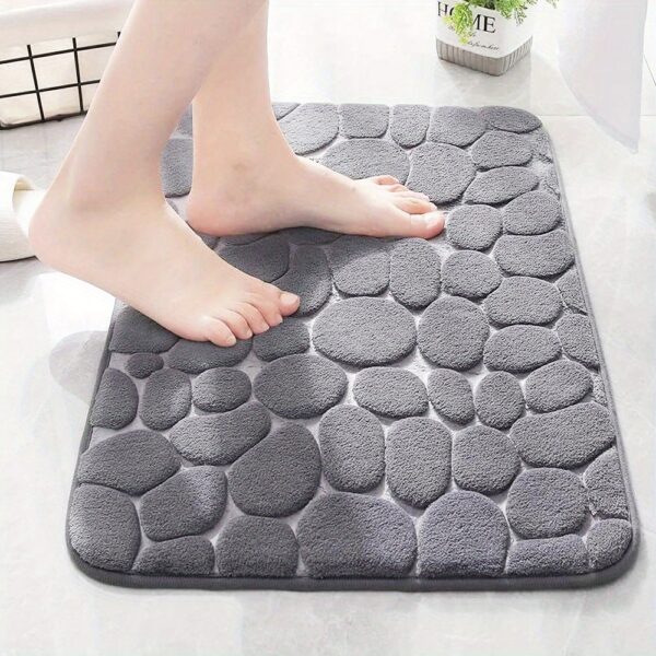 1pc Soft and Comfortable Memory Foam Bath Rug with Cobblestone Embossment - Rapid Water Absorbent and Washable - Non-Slip - Perfect for Shower Room and Bathroom Accessories, Bathroom decorations, kitchen Area Rugs, bedrooom, Bathroom Accessories - Image 24