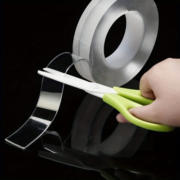 [Double-Sided Tape for Multi-Purpose Use] Reusable & Washable Nano Double-Sided Tape - Transparent, Multi-Purpose Adhesive for Home, Kitchen, Bathroom, Office & Car Use - Image 12