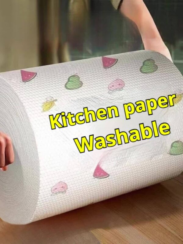 400-Sheet Roll of Efficient Disposable Kitchen Towels - Washable, Non-Stick Oil, Degreasing Cloths for Household Cleaning - Assorted Styles lazy rag kitchen paper towels - Image 12
