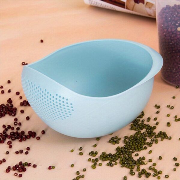 1pc, Rice Washing Drain Basket, Rice Washing Filter Basket, Creative Rice Washing Sieve, Plastic Rice Colander, Household Rice Washing Basket, Multifunctional Rice Washing Basin, Kitchen Stuff, Kitchen Gadgets - Image 5