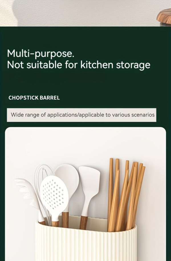 1pc Utensil Holder, Countertop Knife & Fork Storage Drain Box, Multifunctional Plastic Rectangular Drainage Fridge Box, For Spatula, Spoon, Knife, Chopsticks And Fork, Household Storage Supplies - Image 27
