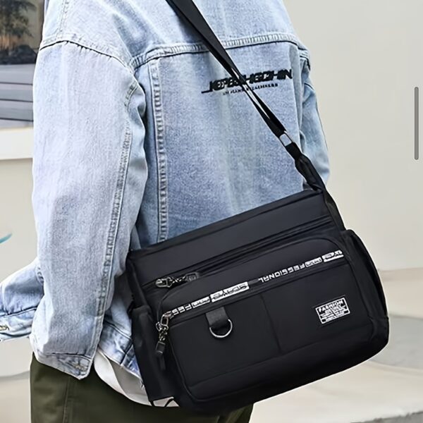 [Large Capacity Waterproof Crossbody Bag] Oxford Cloth Waterproof Large Capacity Crossbody Bag For Men, Leisure Travel Bag, Student's Junket Storage Sling Shoulder Bag - Image 10
