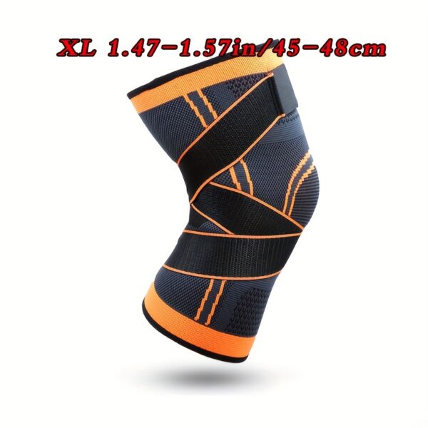 1pc protective sports knee pads, double strap large size design, Light Beige friendly quick drying elastic knitted fabric, running, mountaineering, basketball protection, sports protection preferred, necessary for sports fitness, daily use - Image 19