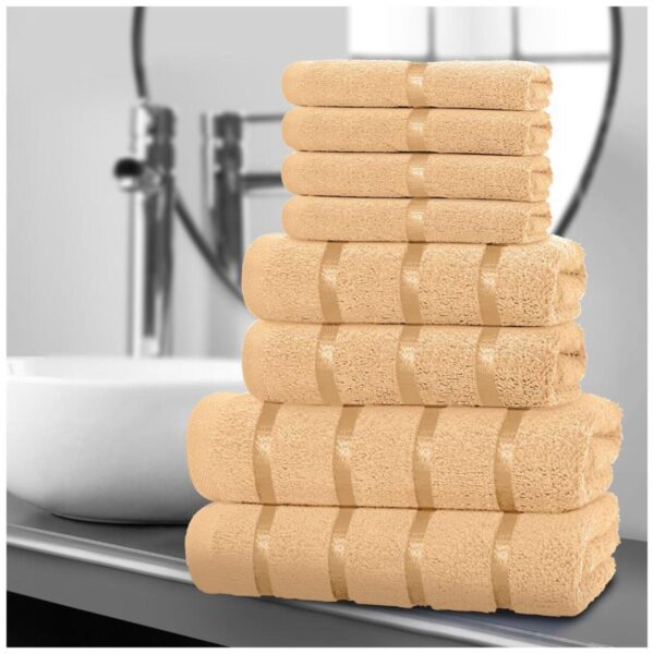 8pcs Egyptian Cotton Towel Set | Quick-Drying & Highly Absorbent | Includes 4 Face, 2 Hand, 2 Bath Towels | Sophisticated Boston Design | 15 Elegant Colours | Machine Washable - Image 9
