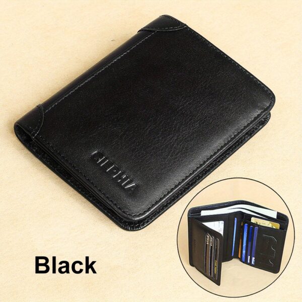 1pc CIEPHIA Vintage Genuine Leather RFID Blocking Wallet for Men - Slim, Multi-Functional ID & Credit Card Holder, Deep Brown with Embossed Logo, Ideal Gift for Valentine's Day - Image 33