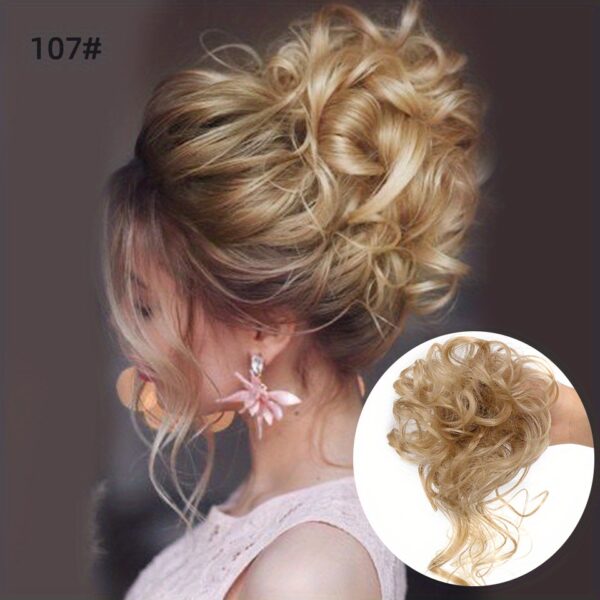 Add Volume and Style with Synthetic Messy Curly Hair Bun Chignon Scrunchy Hair Band! Hair Accessories Halloween Christmas - Image 15
