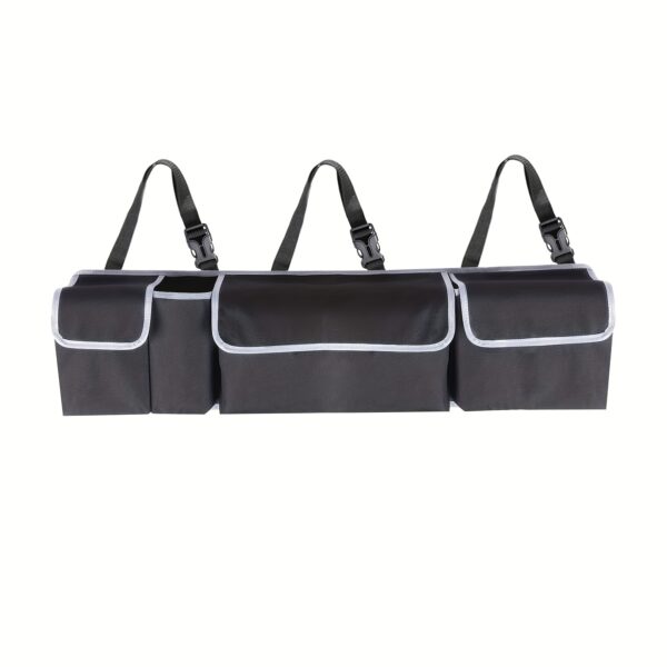 Universal Fit Car Seat Back Organizer, Large Capacity 600D Oxford Fabric with Multiple Pockets, Polyester Fiber Material, Vehicle Storage Solution - Image 3