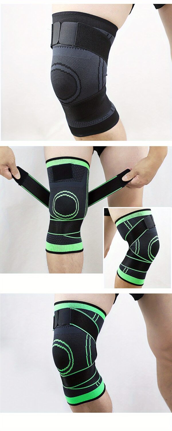 1pc protective sports knee pads, double strap large size design, Light Beige friendly quick drying elastic knitted fabric, running, mountaineering, basketball protection, sports protection preferred, necessary for sports fitness, daily use - Image 39