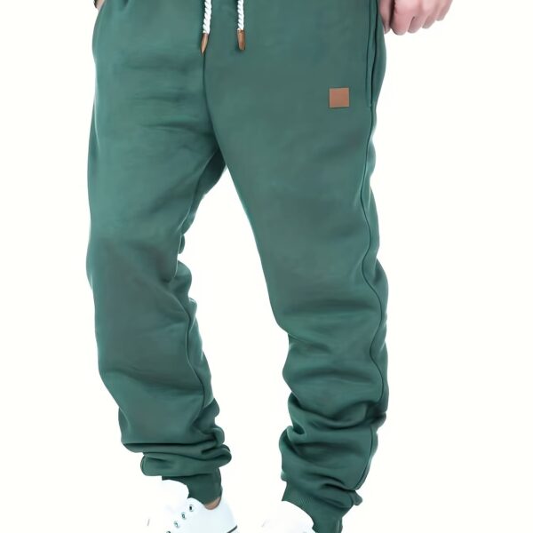 Men's Slim Fit Casual Trousers Drawstring Waist Sweatpants For Autumn And Winter - Image 15